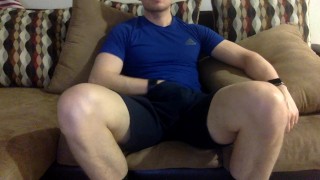 my thick white dick wanked while watching tv