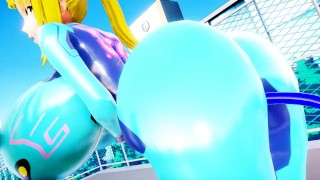 Samus in Zero suit: water filling breast expansion – By Imbapovi