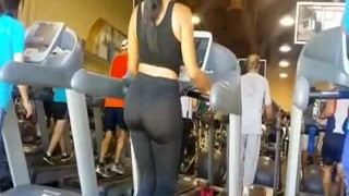 Latina Fat Ass in Yoga Pants Walking