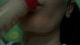 Ex-Girlfriend sucking on lipstick tube