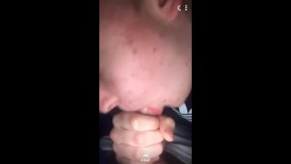 Two hot guys suck each other off and cum on snapchat