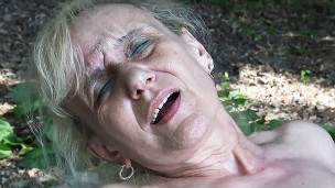 ugly skinny 87 years old grandma gets first time rough fucked by her big cock stepson on a public beach